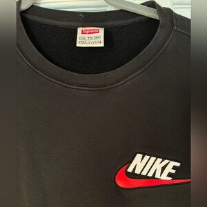 Supreme x Nike FW18 Crewneck Sweatshirt Fleece Black
